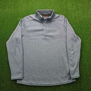 Under Armour Coldgear Golf Sweatshirt Mens Large Blue Quarter Snap Casual